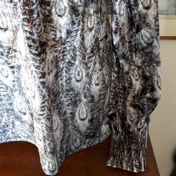 Shimmery Peacock Feather top - Sz. L - Picture 3 of 5